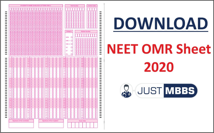 Download Neet OMR Sheet 2020