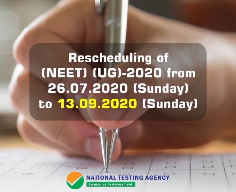 Again NEET UG 2020 Exam postponed : New Date September 13